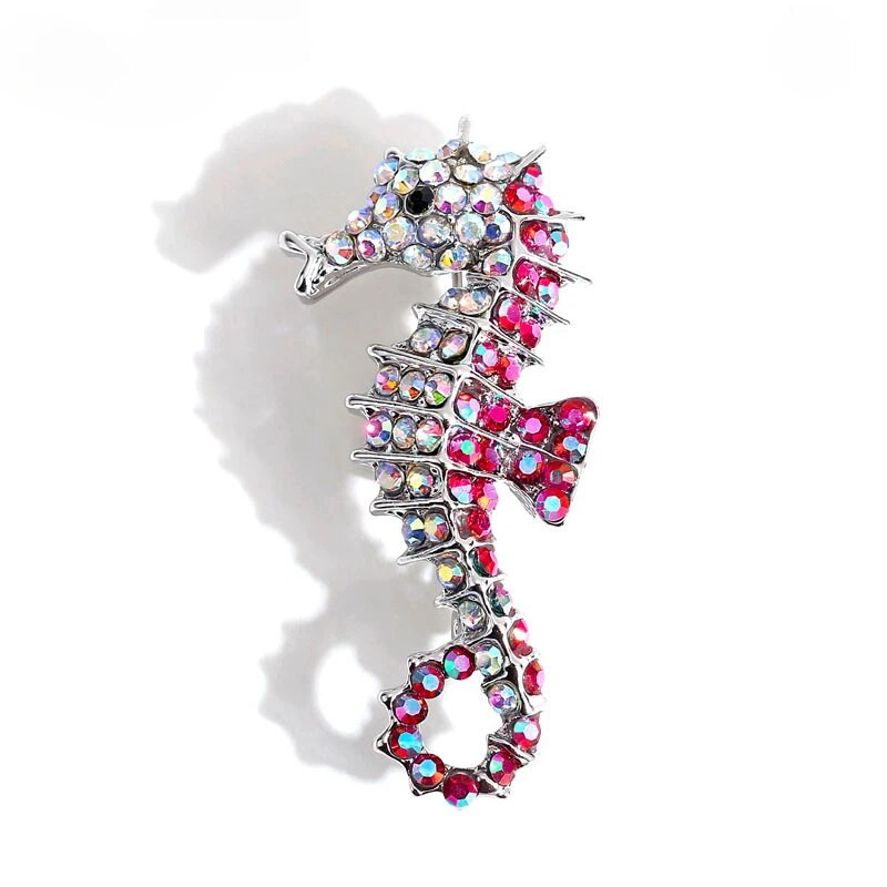 Hotsale Beautiful Blue Crystal Rhinestone Seahorse Καρφίτσα για Γυναικείες Παλτό ζωικής καρφίτσας Αξεσουάρ καρφίτσας κοσμημάτων