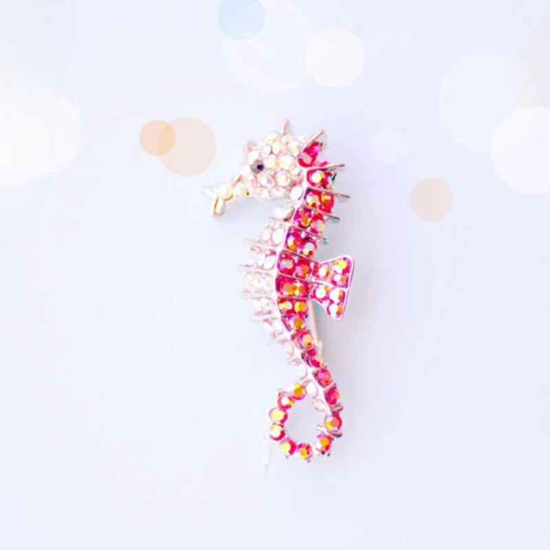 Hotsale Beautiful Blue Crystal Rhinestone Seahorse Καρφίτσα για Γυναικείες Παλτό ζωικής καρφίτσας Αξεσουάρ καρφίτσας κοσμημάτων