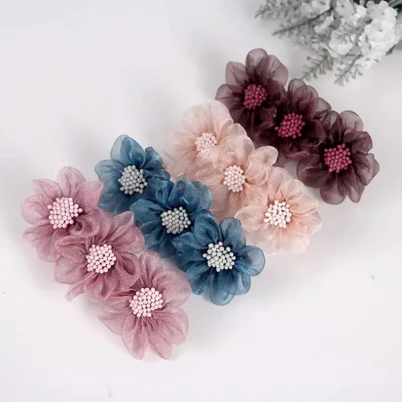 Moodsad siidilõngast lillelised juuksenõelad juuste aksessuaarid naistele pühadekink Retro elegantne kevadklambriga peakatted ema tiaara ehted