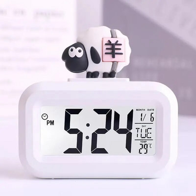 Mini muzikos skaitmeninis žadintuvas su foniniu apšvietimu Temperatūra Savaitė Mėnuo Data Ekranas Snausti Staliniai staliniai laikrodžiai 12/24h LED laikrodis