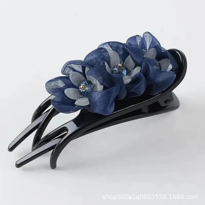 Μόδα νήματα από μεταξωτό λουλούδι φουρκέτα αξεσουάρ μαλλιών για γυναίκες Ρετρό κομψά καλύμματα κεφαλής με κλιπ πάπιας Κοσμήματα μαμάς Τιάρα Γιορτινό δώρο