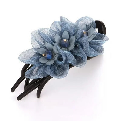 Μόδα νήματα από μεταξωτό λουλούδι φουρκέτα αξεσουάρ μαλλιών για γυναίκες Ρετρό κομψά καλύμματα κεφαλής με κλιπ πάπιας Κοσμήματα μαμάς Τιάρα Γιορτινό δώρο