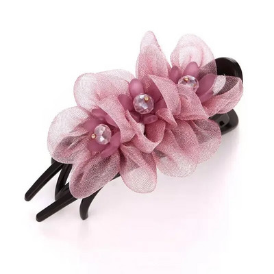 Μόδα νήματα από μεταξωτό λουλούδι φουρκέτα αξεσουάρ μαλλιών για γυναίκες Ρετρό κομψά καλύμματα κεφαλής με κλιπ πάπιας Κοσμήματα μαμάς Τιάρα Γιορτινό δώρο