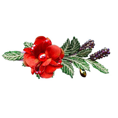 Elegantne lõngast lilledest lehtedest juuksenõelad juuste aksessuaarid naistele Retro pea tagaosa Horsetail Spring Clip Peakatted Ehted Tiara