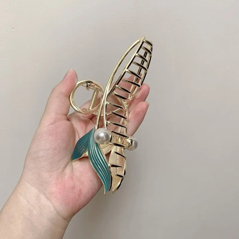 Modni plavi riblji rep, kopča za kosu, ženski dodaci za kosu, vintage zlatne boje, stražnja glava, morski pas, kopča, vrhunski osjetljivi ukosnica nakit