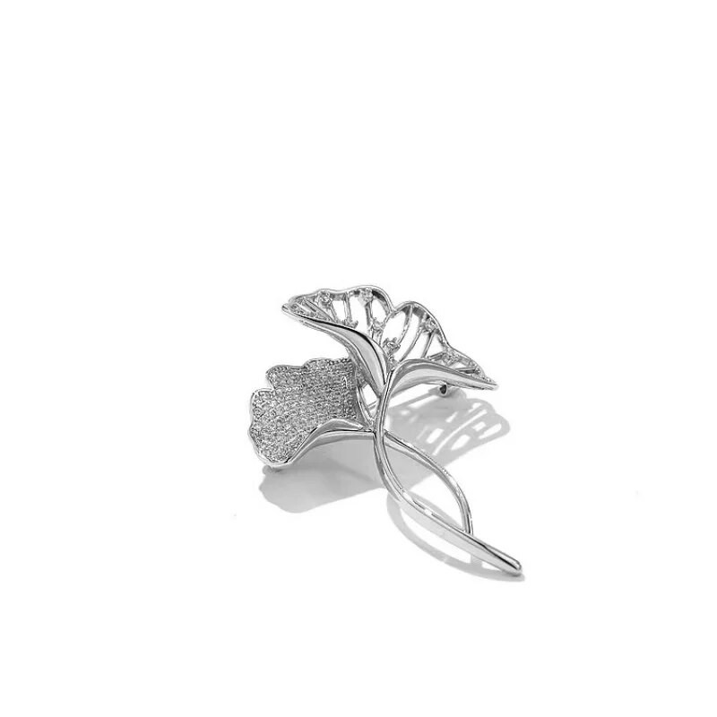 Elegantas Ginkgo Lapu saktas Sievietēm Kristāla skaistuma piespraudes piespraude Vintage korsāža Sieviešu ballītei Kāzu Rotaslietas Dāvanas