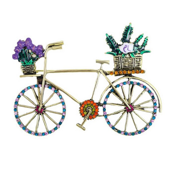 Καρφίτσα ποδηλάτου Rhinestone Fashion Summer Bike Pin Enamel Jewelry 2 χρώματα Διαθέσιμα Αξεσουάρ ρούχων υψηλής ποιότητας
