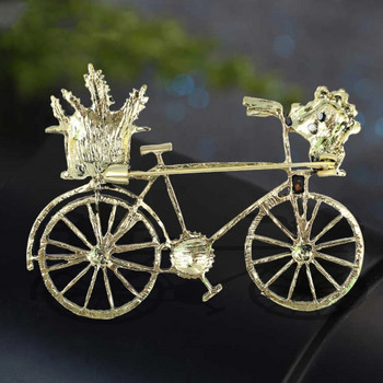 Велосипедна брошка с кристали Модна лятна игла за велосипед Емайлирани бижута Налични 2 цвята Висококачествени аксесоари за дрехи