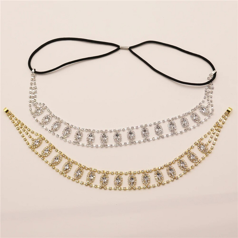 Boemski vještački dijamant vjenčani lanac za kosu Ukras za glavu za žene Traka za glavu u obliku očiju Vjenčanje Bungee kabel za čelo Dodaci za kosu