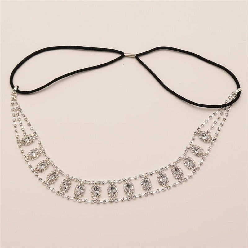 Boemski vještački dijamant vjenčani lanac za kosu Ukras za glavu za žene Traka za glavu u obliku očiju Vjenčanje Bungee kabel za čelo Dodaci za kosu