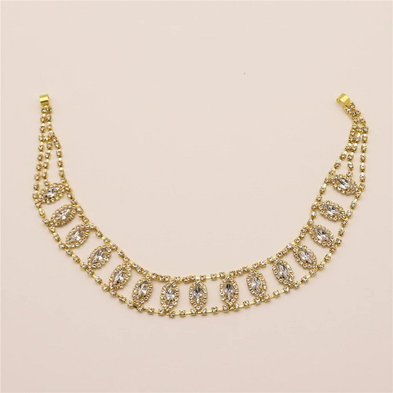 Boemski vještački dijamant vjenčani lanac za kosu Ukras za glavu za žene Traka za glavu u obliku očiju Vjenčanje Bungee kabel za čelo Dodaci za kosu