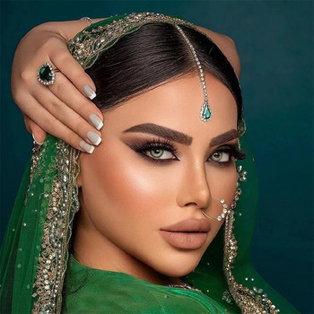Bohomia Indian Fashion Water Drop Head Tiara Аксесоари за коса Жени Момиче Rhinestone Чело лента за глава Trend Head Chain