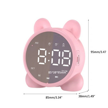 Деца Детски Bluetooth-съвместим високоговорител Будилник Таймер за сън Нощен будилник LCD цифров дисплей Настолен часовник на едро