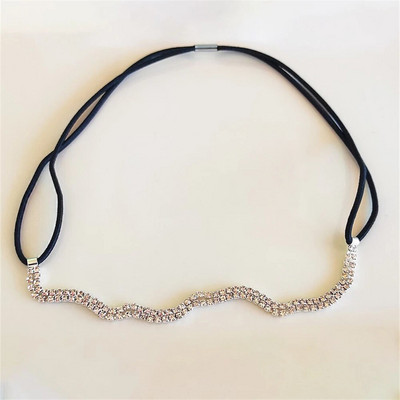 Νύφη Διπλή Αλυσίδα Μαλλιά Rhinestone Γυναικείο Γαμήλιο Δείπνο Χορός Super Flash Κρυστάλλινη αλυσίδα για τα μαλλιά Εξαιρετικό δώρο κοσμημάτων