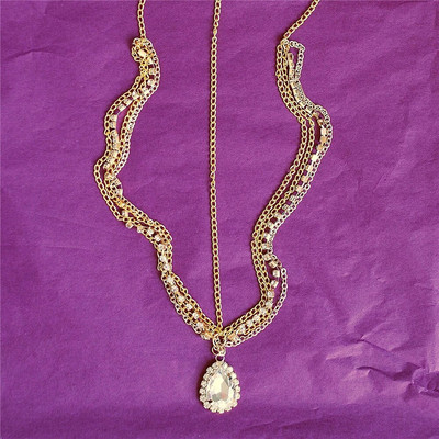 Madingi daugiasluoksniai Kalnų krištolinio akmens Frtassel galvos grandinėlė nuotakos vestuvės Ultra Flash Crystal pakabukas kaktos grandinėlės papuošalų priedai