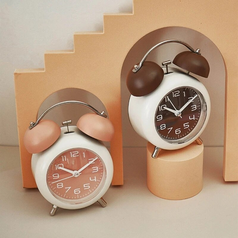 Δημιουργικό μεταλλικό Ξυπνητήρι με διπλό κουδούνι Διακοσμητικά κομοδίνου με μπαταρία για διακόσμηση γραφείου τάξης σπιτιού Το καλύτερο δώρο