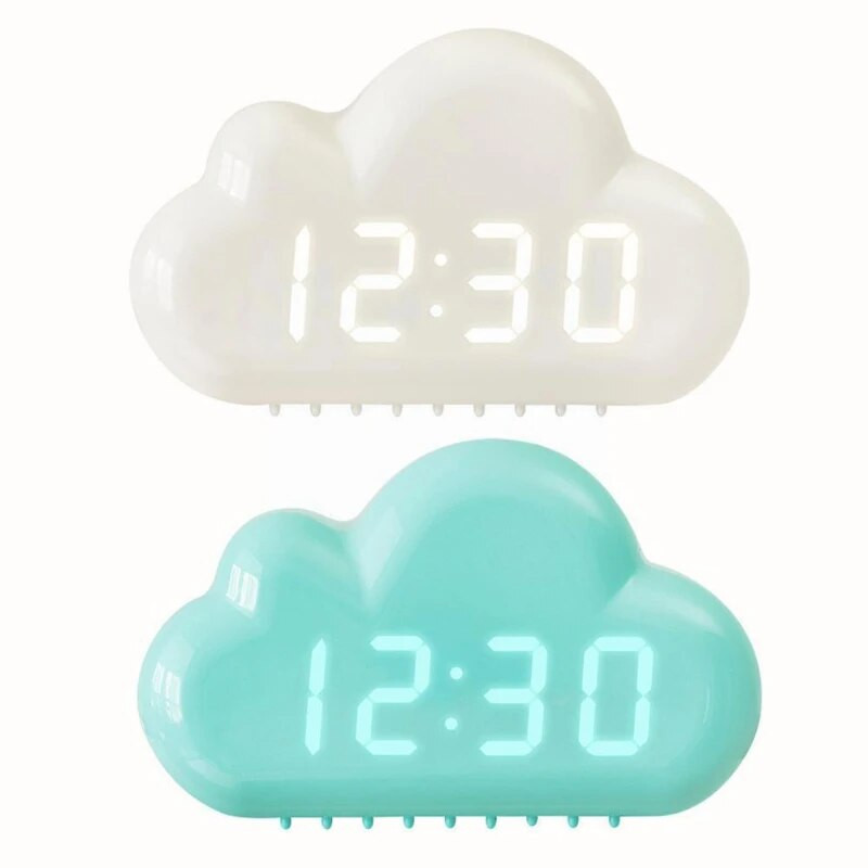 Pilveäratuskell Digitaalne lastekell LED-laua hääljuhtimine Äratustoitega USB-elektroonilised kellad laua seinakaunistuseks 벽시계