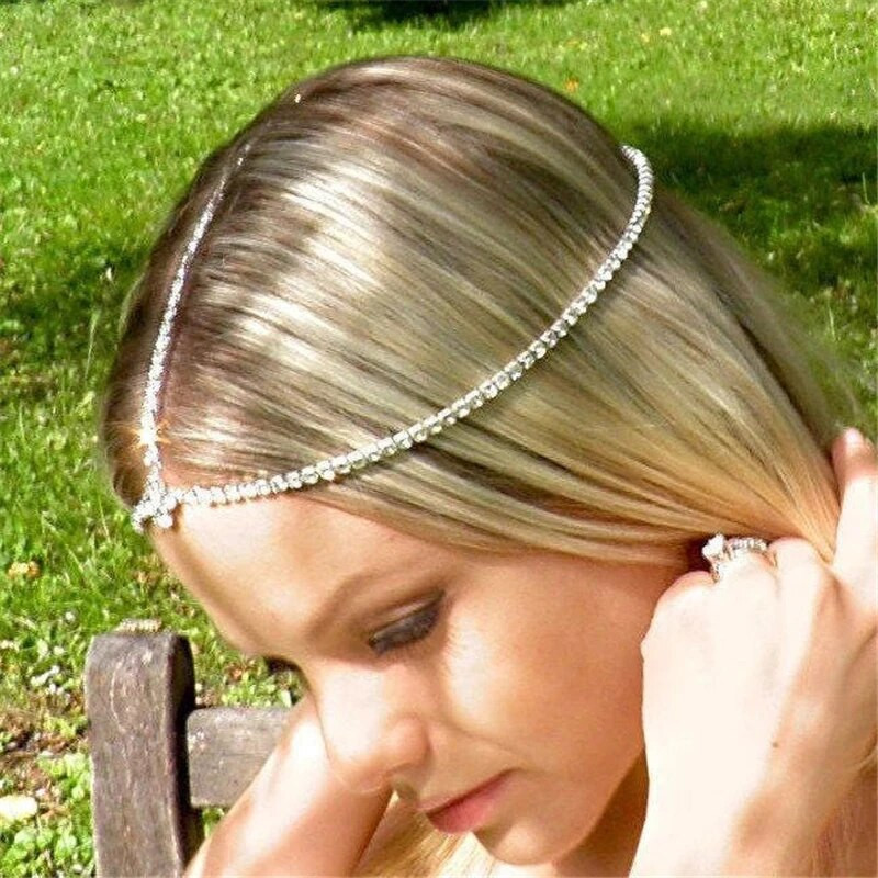 Elegantni modni blistavi lanac od kamenčića Boho ženska večera za večeru Sjajni kristalni lanac za čelo Izuzetan nakit Veleprodaja