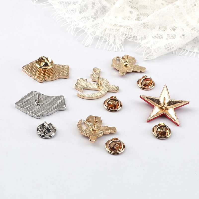 Obranite revoluciju! Retro broševi Sovjetska Crvena armija Šaka solidarnosti Emajl Igle Zvijezda Srp Čekić Bedž Šešir Uniforma Nakit