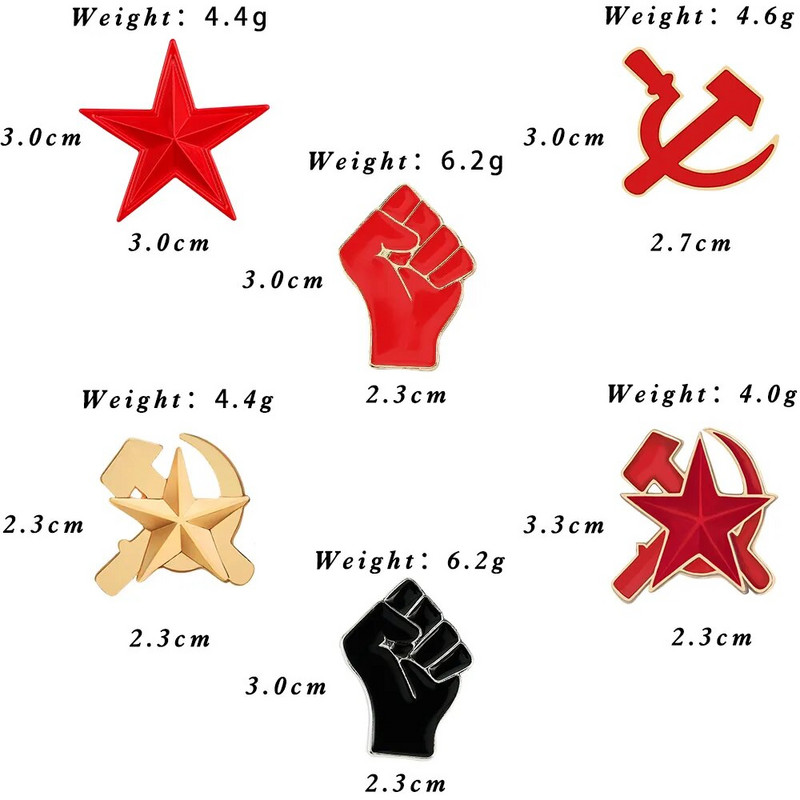 Obranite revoluciju! Retro broševi Sovjetska Crvena armija Šaka solidarnosti Emajl Igle Zvijezda Srp Čekić Bedž Šešir Uniforma Nakit