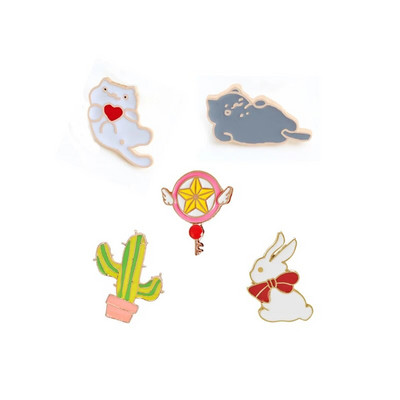 5-8 kom./komplet Emajlirana igla Kaktus Biljka Naočale Mačke Duga Raketa Strijela Glazbena nota Voće Banana Broš Igle za revere Broševi sa značkama