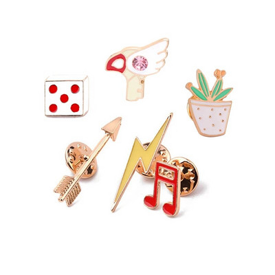 5-8 kom./komplet Emajlirana igla Kaktus Biljka Naočale Mačke Duga Raketa Strijela Glazbena nota Voće Banana Broš Igle za revere Broševi sa značkama