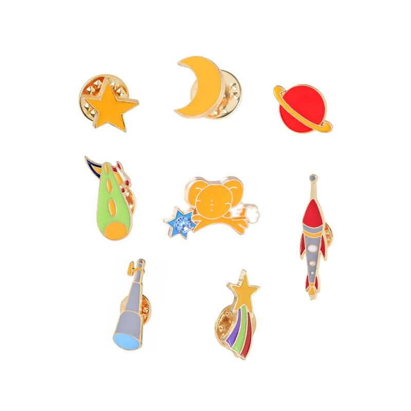 5-8 kom./komplet Emajlirana igla Kaktus Biljka Naočale Mačke Duga Raketa Strijela Glazbena nota Voće Banana Broš Igle za revere Broševi sa značkama
