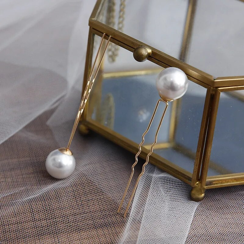 18 tk. Komplekt Pärlid Juuksekammid Pruudi peakate Naiste Helmed Juuksenõelad Pulmad Juuksepulgad Ehted Aksessuaarid