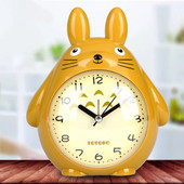 Dječji studentski modni slatki crtani Totoro s dvostrukom glazbom Budilica uz krevet Mute Sweeping Night Light Snooze Clock Baterija