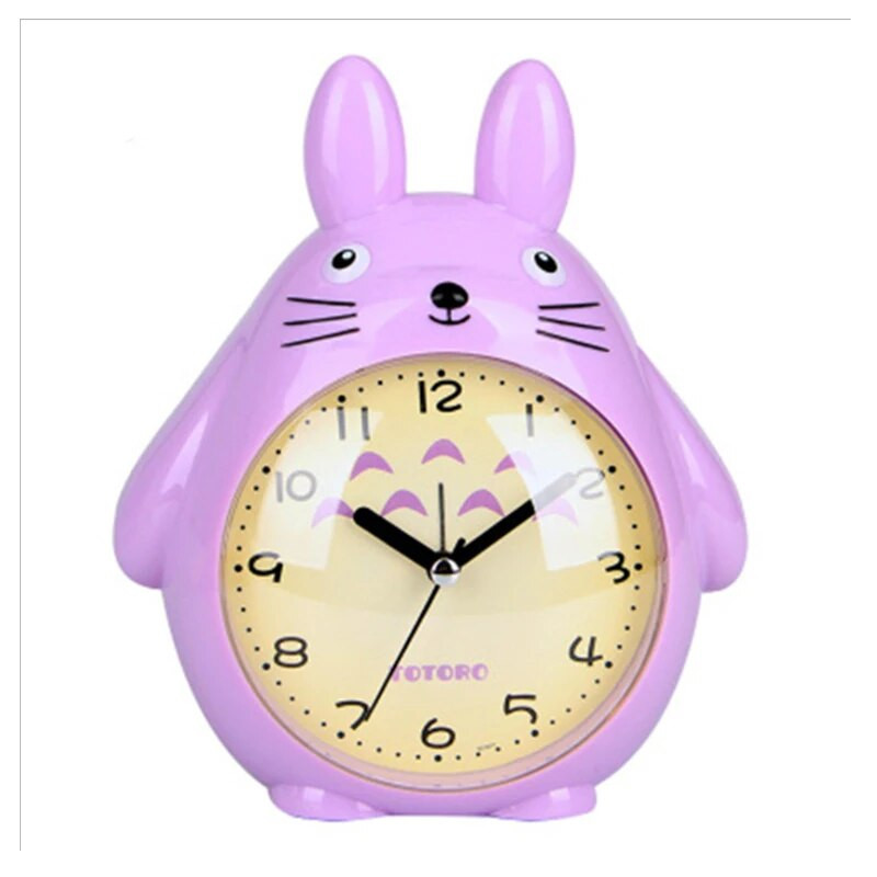 Dječji studentski modni slatki crtani Totoro s dvostrukom glazbom Budilica uz krevet Mute Sweeping Night Light Snooze Clock Baterija