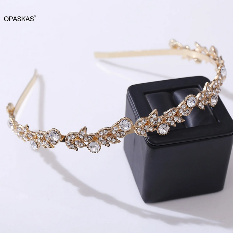 Στεφάνη γάμου με στεφάνη νύφης, στέμμα κεφαλής, μεταλλικό κρύσταλλο, μοντέρνα κορδέλες για τα μαλλιά, απλά Noiva κοσμήματα για τα μαλλιά