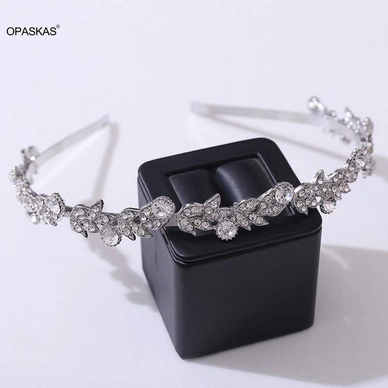 Στεφάνη γάμου με στεφάνη νύφης, στέμμα κεφαλής, μεταλλικό κρύσταλλο, μοντέρνα κορδέλες για τα μαλλιά, απλά Noiva κοσμήματα για τα μαλλιά