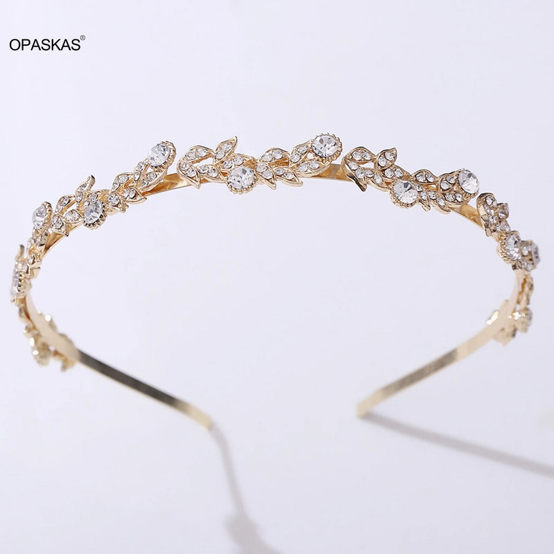 Στεφάνη γάμου με στεφάνη νύφης, στέμμα κεφαλής, μεταλλικό κρύσταλλο, μοντέρνα κορδέλες για τα μαλλιά, απλά Noiva κοσμήματα για τα μαλλιά