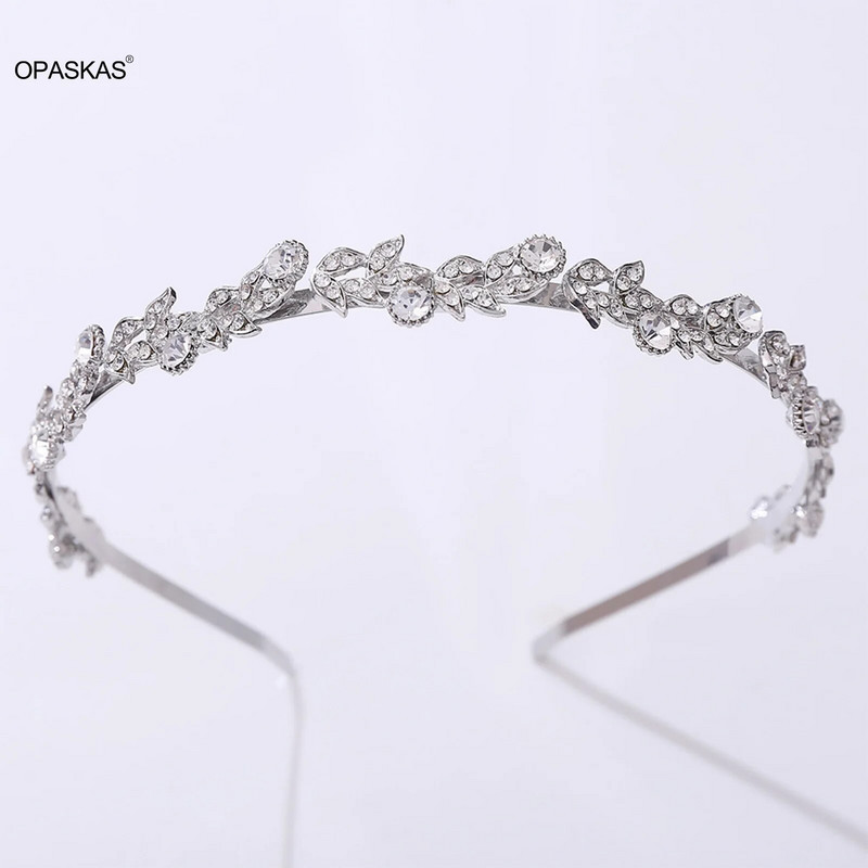 Στεφάνη γάμου με στεφάνη νύφης, στέμμα κεφαλής, μεταλλικό κρύσταλλο, μοντέρνα κορδέλες για τα μαλλιά, απλά Noiva κοσμήματα για τα μαλλιά