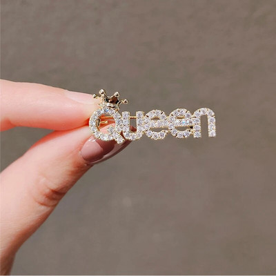 Kleit Pross Kuninganna kiri Pross Naiste Kuningas Armastus Rhinestones Kristallinglise tähestikust Metallist nõelad Armsad Ehted Aksessuaarid Kingitus