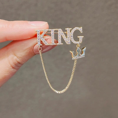 Kleit Pross Kuninganna kiri Pross Naiste Kuningas Armastus Rhinestones Kristallinglise tähestikust Metallist nõelad Armsad Ehted Aksessuaarid Kingitus