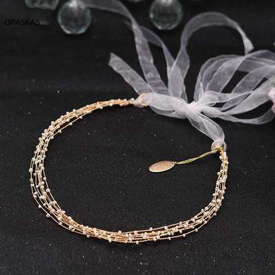 Μαλλιά με χάντρες Διπλή στρώση Τιάρες Νυφικό κόσμημα για γυναίκες Γούρι με στέμμα με πέρλες πριγκίπισσα Αξεσουάρ για τα μαλλιά γάμου Δώρα για πάρτι