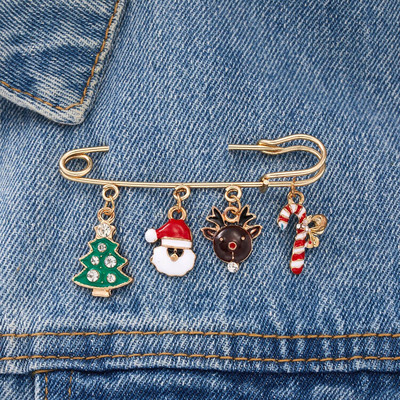 Modni božićni broš igla za žene muškarce Djed Mraz pahuljica Božićno drvce Zvono Emajlirani broš Novogodišnji Božićni ukras Poklon