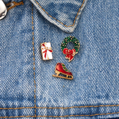 Modni božićni broš igla za žene muškarce Djed Mraz pahuljica Božićno drvce Zvono Emajlirani broš Novogodišnji Božićni ukras Poklon