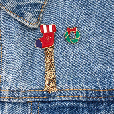 Modni božićni broš igla za žene muškarce Djed Mraz pahuljica Božićno drvce Zvono Emajlirani broš Novogodišnji Božićni ukras Poklon