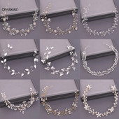 Vestuvių perlų plaukų juosta Bride Tiaras galvos apdangalas moterims Gėlėti krištoliniai galvos apdangalai mados mergaičių vakarėlis plaukų lankelis papuošalai papuošalai