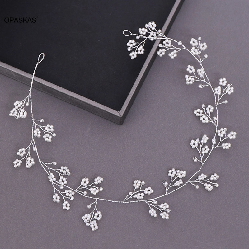 Vestuvių perlų plaukų juosta Bride Tiaras galvos apdangalas moterims Gėlėti krištoliniai galvos apdangalai mados mergaičių vakarėlis plaukų lankelis papuošalai papuošalai