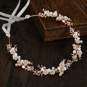 Μόδα Λουλούδια Κορδέλες Μαλλιών Τιάρες Γάμου Αξεσουάρ Μαλλιά Μαργαριτάρι Νύφη Στεφάνη κεφαλής Πριγκίπισσα Μαλλιά κοσμήματα Δώρα για γυναίκες