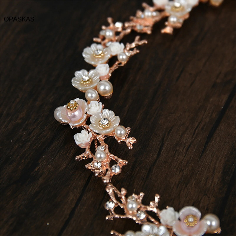 Μόδα Λουλούδια Κορδέλες Μαλλιών Τιάρες Γάμου Αξεσουάρ Μαλλιά Μαργαριτάρι Νύφη Στεφάνη κεφαλής Πριγκίπισσα Μαλλιά κοσμήματα Δώρα για γυναίκες