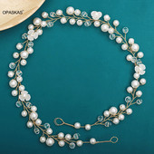 Kāzu pērļu matu lente Kāzu matu aksesuāri Ziedu pērlīšu galvas lentes Tiāras Modes matu stīpa Princeses matu rotaslietas kroņa dāvana