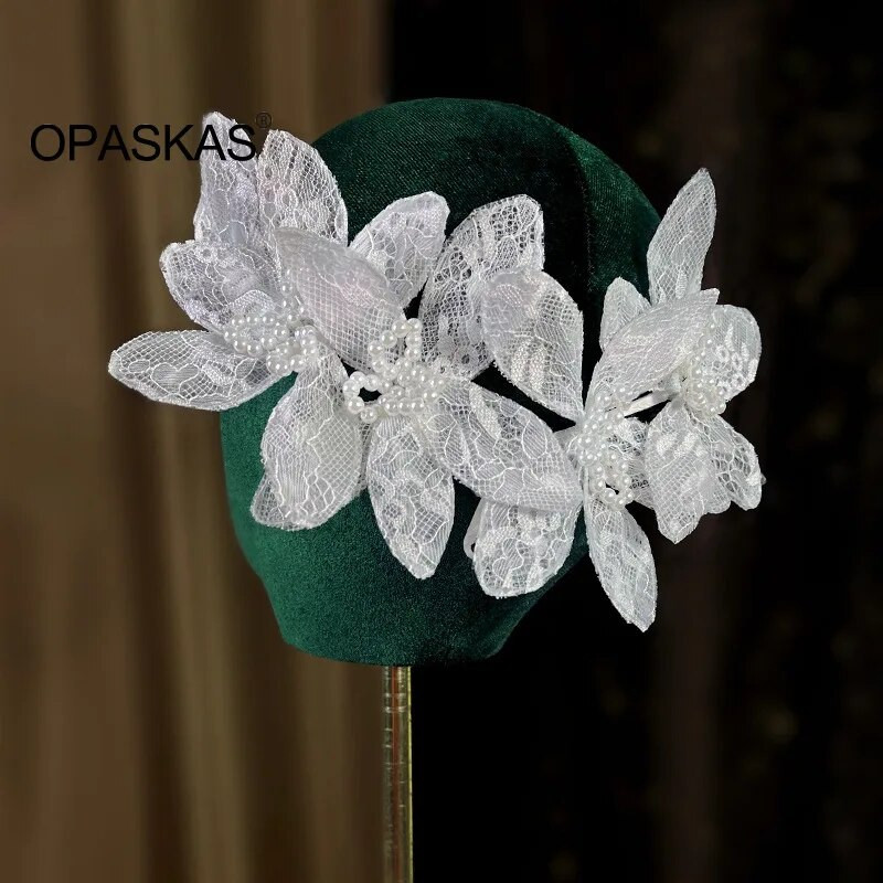 White Pearl Flower Hairband Tiaras Wedding Hair Accessories Lady Luxury Glitter Headbands Fashion Νυφικά Μαλλιά Κοσμήματα Δώρο πάρτι