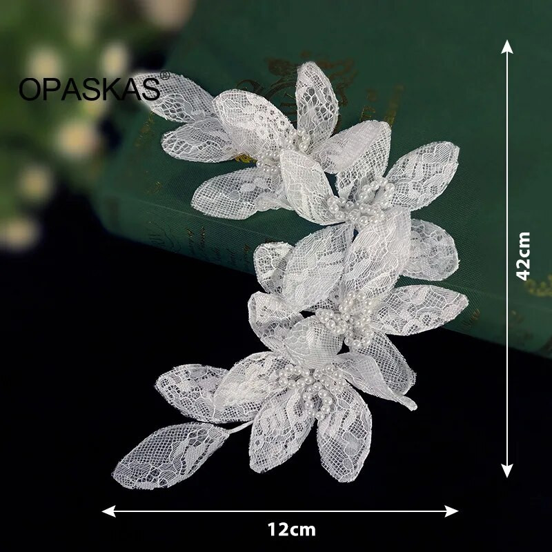 White Pearl Flower Hairband Tiaras Wedding Hair Accessories Lady Luxury Glitter Headbands Fashion Νυφικά Μαλλιά Κοσμήματα Δώρο πάρτι