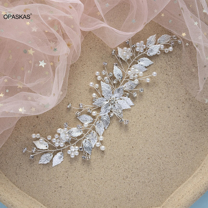 Pruudipärli juuksepael Pulmajuukseaksessuaarid Kristallilehekujulised peapaelad Kuninganna juuksenõel Tiaarad Pruudijuukseehted 2023 Uus