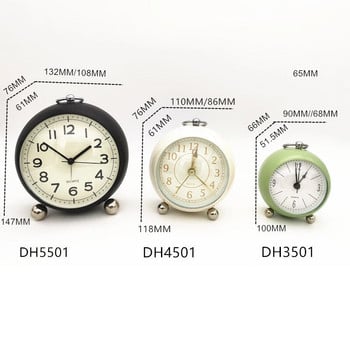 Ρετρό Ξυπνητήρι Αθόρυβο ρολόγια με δείκτη Dual Bell Night Light Διακόσμηση υπνοδωματίου Διακόσμηση σπιτιού Vintage αντίκες φορητό ξυπνητήρι