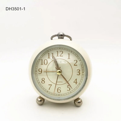 Retro budilica S tihim kazaljkom Satovi s dva zvona Noćna svjetla Dekoracija spavaće sobe Kućni dekor Vintage Antikna prijenosna budilica